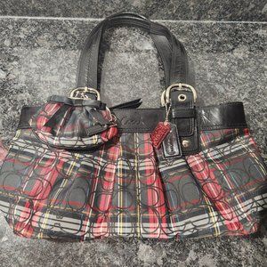 Vintage Coach Poppy Soho Tartan Glitter Plaid Bag with matching coin purse